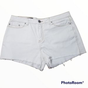 William Rast off white cut off shorts